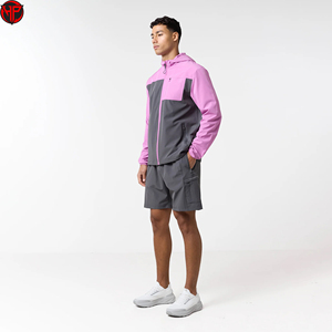 Nylon Tracksuit for Men <b>Zip</b> <b>up</b> Custom Lightweight Windbreaker Shorts Set Two Piece Blank Loose Fit Summer <b>Jacket</b> Short Sets - Product Image 1