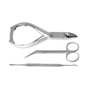 Kit professionnel d'instruments de soin des ongles des pieds pour podologie : coupe-ongles incarnés, pince à ongles, rehausseur d'ongles, ciseaux à cuticules et lime à ongles - Product Image 1