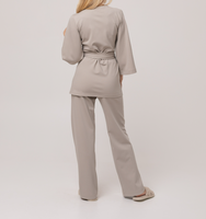 Chemisier Cache-Cœur Décontracté de Qualité Supérieure en Coton, Polyester et Spandex, Uniformes de Spa, Tunique de Salon de Beauté à Col en V avec Logo Personnalisé