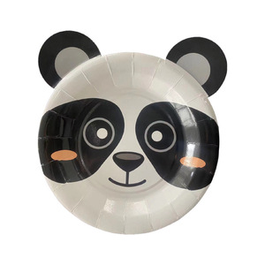 Jungle Party Cartoon Animal Design Vaisselle <span class=keywords><strong>Jetable</strong></span> Assiettes de Fête 7/9 Pouces Ours <span class=keywords><strong>Panda</strong></span> Assiettes Anniversaire Jungle Party Decor - Product Image 5