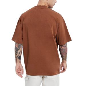 เสื้อยืดผู้ชาย เสื้อยืดสั่งทำพิเศษ ผ้าฝ้าย 100% เสื้อยืดโอเวอร์ไซส์ทรงหลวม ไหล่ตก สตรีทแวร์สุดหรู เสื้อยืดโอเวอร์ไซส์เรียบๆ รุ่น 2026 - Product Image 2