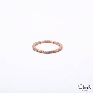14K แหวนหมั้นเพชรเม็ดเล็กสำหรับปลูกในห้องปฏิบัติการสีเหลืองทึบทำด้วยมือแหวนเพชรแบบซ้อนได้ดีไซน์แบบเวอร์มินิ - Product Image 6