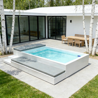 Piscina con Sofá, Piscina de Fibra de Vidrio Resistente a la Corrosión y a los Rayos UV, Piscina Confortable para el Hogar, Familia y Jardín