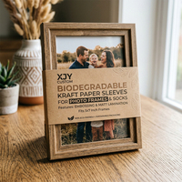 Fundas de Papel Kraft Biodegradables Personalizadas XJY, Embalaje Laminado Mate con Relieve para Calcetines y Marcos de Fotos