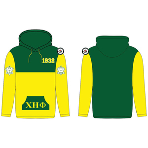 Chi Eta Phi ผ้าฝ้ายโพลีเอสเตอร์คุณภาพสูงเสื้อกันหนาวหมวกขนาดใหญ่ระบายอากาศ XHO เย็บปักถักร้อยเสื้อฮู้ดแบบกําหนดเองสําหรับผู้ชาย - Product Image 1