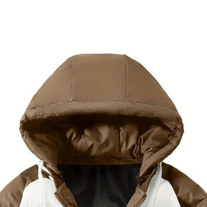 Chaqueta Acolchada Cálida para Hombre, Talla Grande, con Capucha, Logotipo Personalizable, Diseño Colorido - Envío Directo - Product Image 4