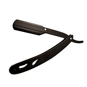 Matte Black Stainless Steel Professional Barber <b>Straight</b> <b>Edge</b> Shavette Cut Throat <b>Razor</b> Single <b>Edge</b> <b>Razor</b> - Product Image 3