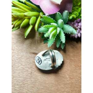 <b>Adjustable</b> Navajo Made <b>Ring</b> with Carico Lake Turquoise & Sterling Silver Rose Gold Plated Bezel Set Stainless Steel Jewelry Gift - Product Image 4