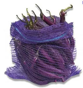Örgü çanta nefes özelleştirilebilir 25kg/50kg patates soğan üreticisi tübüler Mono Net çanta PE Leno sebze örgü çanta
