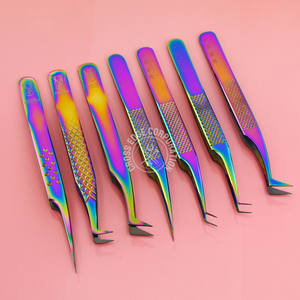 Pinza para Extensión de Pestañas con Punta de Fibra a 90 Grados, Herramienta de Acero Inoxidable para Aplicación Fácil de Fans de Volumen - Product Image 1