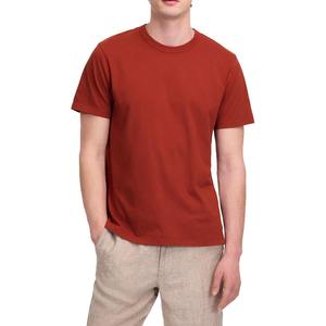 T-shirt personnalisé pour hommes de couleur unie pour l'été T-shirts en coton à col en O pour hommes T-shirt en coton à demi-manches pour hommes - Product Image 1