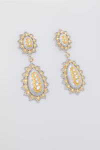 Classic White Luxury Art Deco <b>Stud</b> Earrings Gold <b>Silver</b> Rhodium Plated Zircon Trendy Style LAVINA Micro Insert for Women's Gift - Product Image 2