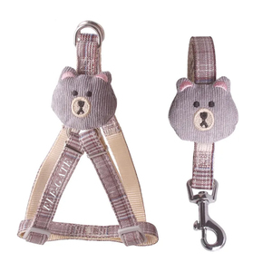 Pettorina di Lusso per Cani con Design Orsetto Kawaii XL/XXL, Guinzaglio in Poliestere con Fantasie a Quadri e Tinta Unita, Traspirante e Personalizzabile per Passeggiate con il Cane - Product Image 4