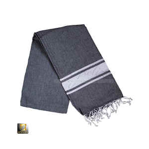 Toalla de playa elegante estilo Peshtemal a rayas personalizable de gran tamaño para viajes de secado rápido resistente a la arena de algodón orgánico - Product Image 6