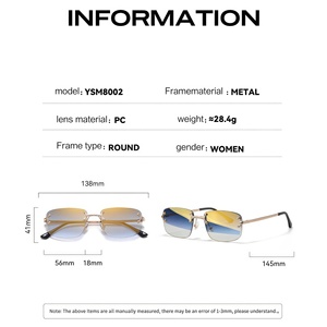 Lunettes de soleil ovales à monture métallique avec verres polarisés UV400, lunettes de créateur pour femmes, lunettes de soleil rétro pour hommes, filtre coloré, épaisses et tendance - Product Image 3