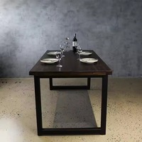 Ensemble de table à manger pliable moderne en fer pour hôtel et villa, mobilier métallique intérieur-extérieur, origine Vietnam, cuisine à prix réduit