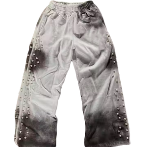 Pantalon de survêtement en strass en gros, qualité supérieure, prix bas, MOQ faible, service OEM, logo personnalisé, vente chaude - Product Image 1