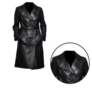 Laine et mélanges pour femmes Vêtements en cuir pour femmes Manteau long Hiver Coton Laine Mélanges Manteau Femmes de haute qualité - Product Image 5