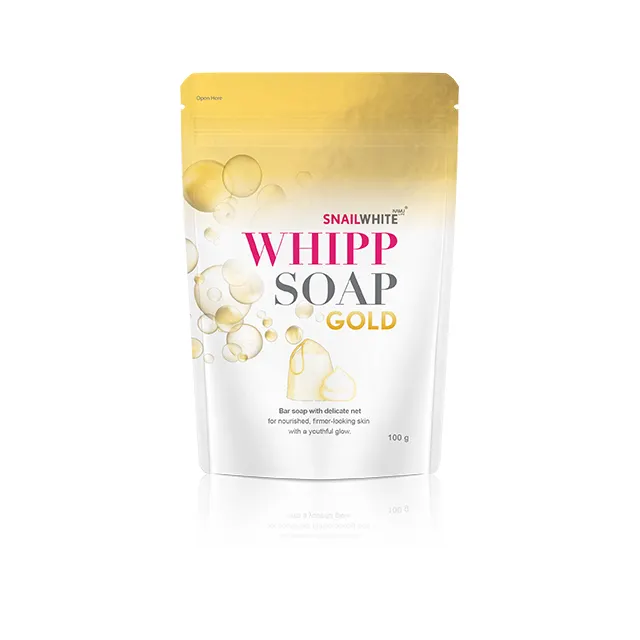 Ốc Xà phòng trắng whipp Vàng 100g. Chăm sóc da vitamin tắm nguồn cung cấp sản phẩm làm đẹp của Thái Lan bán buôn xà phòng
