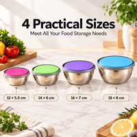Ensemble de récipients de stockage alimentaire en acier inoxydable OEM avec couvercle de couleur personnalisée pour la préparation des repas, des déjeuners et des bento en cuisine