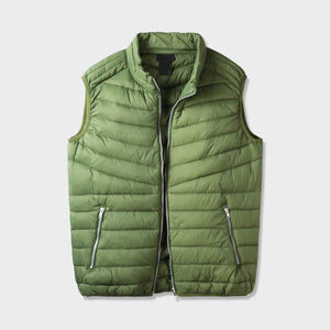 <b>Men's</b> Custom Logo Sleeveless Winter Jacket Canvas Gilets with Embroidered Puffer Vest Bubble Style <b>Padded</b> Printed Techniques - Product Image 5