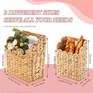 Ensemble de 2 paniers de rangement suspendus en osier, panier de rangement fait à la main, vente en gros, écologique, fabriqué au Vietnam - Product Image 2