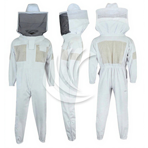 White-Color Professional Cotton Full-Body Beekeeping <b>Suit</b> With Veil-Cover <b>Bee</b>-Proof Protection <b>Suit</b> for Beekeepers - Product Image 5