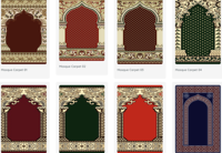 Tapis de prière mural pour mosquée, moderne, floral, à poils longs, rembourré, antidérapant, jacquard, en polypropylène, avec support en jute, Gaziantep, Turquie