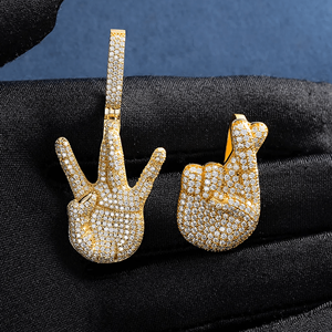 Pendentif personnalisé haut de gamme en alliage plaqué or, style hip-hop, pour homme, serti de diamants CZ - Product Image 4