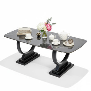 Modern Rectangular <b>Coffee</b> <b>Table</b> 120x55x45cm Ceramic Top Iron Legs Convertible Durable Storage Decorative Features Model TT68131 - Product Image 1