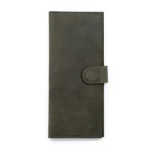 محفظة يدوية الصنع للهدايا للسيدات محفظة جلد نسائية مزودة بسحّاب ومزدوجة اللون باللون البرغندي طراز LSW-0011C