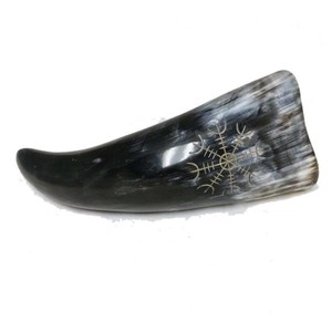 Corne à boire Viking à gravure Antique polie corne à boire viking naturelle de haute qualité - Product Image 3