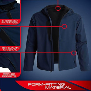 Chaqueta Softshell deportiva para exteriores de estilo superior para hombre, transpirable, de secado rápido, a prueba de viento, ecológica para invierno, senderismo, personalizable - Product Image 2