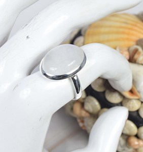 925 argent Sterling réglable arc-en-ciel pierre de lune anneau ovale coupe lunette réglage pierres précieuses déclaration bijoux pour femmes - Product Image 3