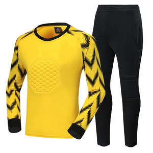 Vente en gros d'uniformes de gardien de but de football personnalisés maillot rembourré à manches longues et short kit de gardien de but de football professionnel - Product Image 6