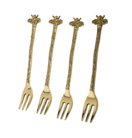 Fourchette en laiton poli miroir Unique classique Designer fourchette en laiton cuillère ensemble 4 pièces Dessert accessoires fourchette