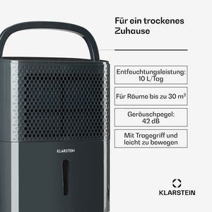 Deshumidificador Doméstico de 10L por Día, Secador de Aire Portátil con Compresor y Drenaje Continuo para Habitaciones de 15-20 m2, Color Antracita - Product Image 2