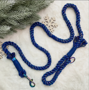 Cotton Rope <b>Dog</b> <b>Leash</b>- Blue <b>Dog</b> <b>Leash</b>- 5 Feet Accessory Customized Colored Cotton Rope Handmade <b>Dog</b> <b>Leash</b> Pet <b>Leash</b> Set - Product Image 3