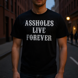 Camiseta vintage Assholes Live Forever, negra, unisex, talla para adultos M L XL XXL - Product Image 3
