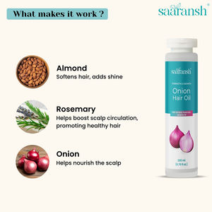 Herbal Saaransh <b>Onion</b> <b>Hair</b> <b>Oil</b> with <b>Onion</b> Extracts for Strong Smooth and Manageable <b>Hair</b> At Lowest Price - Product Image 5
