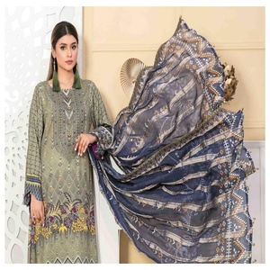 Original de marque Tawakkal marque lin Salwar Kameez lourd broderie travail Design moderne tissu respirant multicolore modèle DIBA - Product Image 6