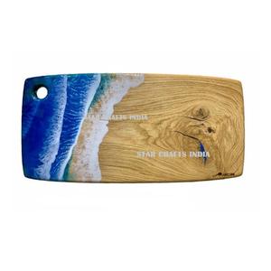 Haute qualité noël nouvel an cadeaux nouveauté 2024 Rectangle conception chaude résine et bois d'acacia hacher servant planche à découper - Product Image 1