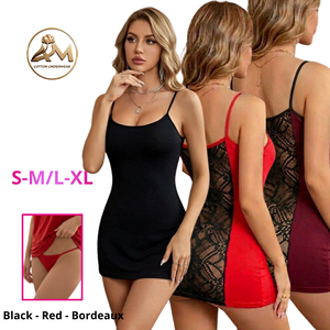 Chemise de nuit en satin pour femme, sexy, en dentelle, taille élastique, tricotée, sans manches, pour le sommeil - Product Image 4