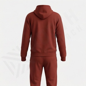 Ensemble de survêtement personnalisé pour homme avec fermeture éclair et motif uni, avec capuche, dernier modèle de vêtements de sport d'entraînement, tenue d'hiver de couleur personnalisée - Product Image 2
