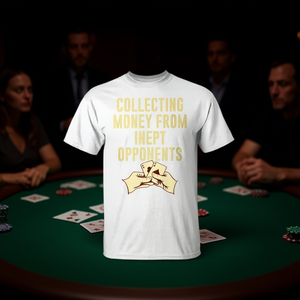 T-shirt de joueur de poker : Design graphique « Collecting Money From Inept Opponents » - Product Image 3