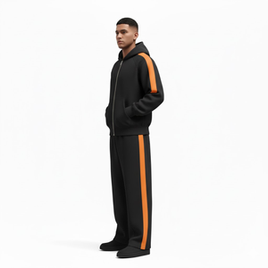 Ensemble de survêtement unisexe en coton pour l'hiver, style streetwear, imprimé, à capuche, deux pièces, vêtements de sport légers pour le jogging et l'entraînement - Product Image 6