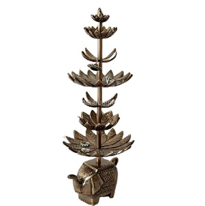 Venta caliente hecho a mano forjado árbol diseño Metal joyería soporte de exhibición Color marrón Mesa collar pulsera organizador contenedor - Product Image 1