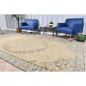 Turkish Vintage Rug 5.9x10.1 ft (179x307 cm), <b>Yellow</b> <b>Wool</b> Rug - Product Image 3