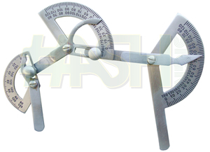 Règle d'angle multifonctionnelle autoclavable en acier inoxydable de 18 cm à trois articulations, goniomètre de poche, goniomètre chirurgical - Product Image 2