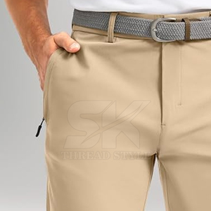 ... Pantalones de golf de ajuste activo para hombre con diseño de pierna cónica inteligente de tela elástica suave para uso diario, viajes de golf y uso casual - Product Image 3